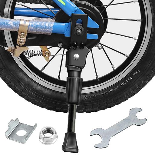 【対応サイズ】製品内容:自転車スタンド*1、螺母*1、開口レンチ*1、座金*1、子供自転車スタンド、キックスタンド、サイドスタンドとして16インチ、18インチ、20インチの自転車に対応しています。ご購入前に、写真に記載された確認方法でお持ちの自転車のタイヤサイズをご確認ください。