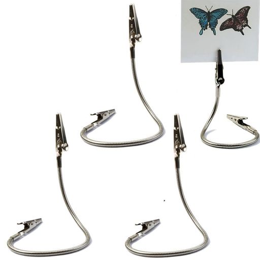 VOXILFEメタルワイヤー写真メモメモクリップ蚊取り線香【4本入】ワニ口クリップ自由に曲げる固定ツール(23cm)