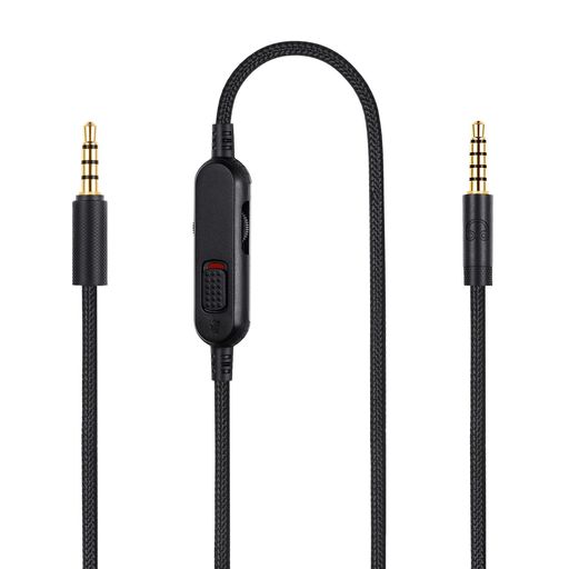 Logitech G Pro / G Pro X / G Pro X 2 / G433 / G233 ゲーミングヘッドホンの交換用オーディオケーブル 3.5mm(1/8インチ)5極(TRRRS)オスプラグから3.5mm(1/8インチ)4極(TRRS)オスプラグ。インラインマイクミュートスイッチとボリュームコントローラー付き - ハンズフリーでゲーム、音楽鑑賞、映画鑑賞に便利です。 プレミアムブラックの編み込みナイロンと銅線で、丈夫で破損しにくい。金メッキの先端で、より良い接続を確保し、純粋で透明感のある音質を確保し、音色の変色をキャンセルします。 PS4、PS5、Switch、Xbox One、Xbox X/S、MP3プレーヤー、ノートパソコン、PC、携帯電話、タブレット、ギター、アンプ、その他の3.5mmポートインターフェイスを備えたデバイスで動作します。 長さ:2メートル(6フィート)、ワイヤーの直径は3.5mm