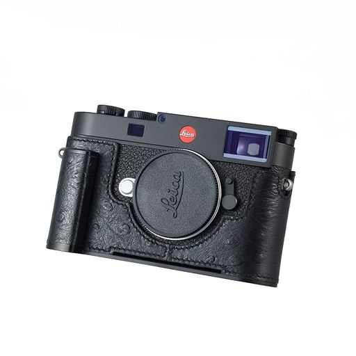 SIUTATDSH カメラハーフケース Leica M11/M11-P用 ビンテージメタル ダチョウの皮 ...