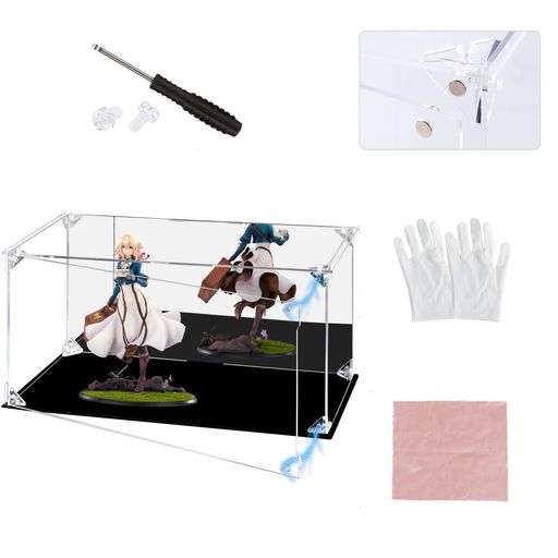 Other - AMEITECHフィギュアケースUVカットアクリルケース背面ミラーコレクションケースディスプレイケースショーケースマグネット付き前扉横長40*奥行20*高さ20cm