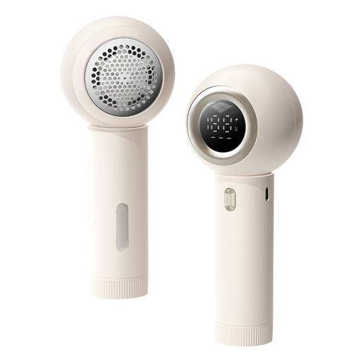 毛玉取り器電動毛玉クリーナーパワーカッター強力6枚刃液晶ディスプレイ3段階スピード調整安全装置USB充電コードレス使用ミニ毛玉取り器軽量旅行主婦自宅用贈り物(ベージュ)