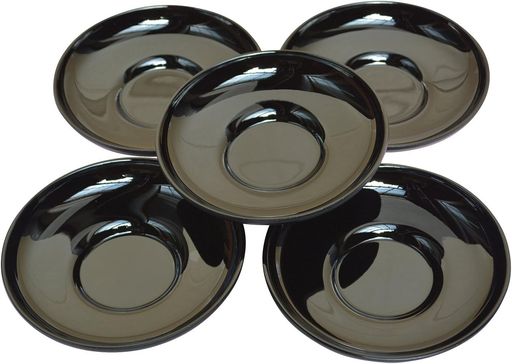 角田清兵衛商店 ダルマ 茶托 12cm 5枚セット 黒塗 TY2-5(5)
