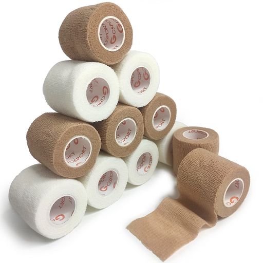 包帯、自己粘着性包帯くっつく、指、手首、腕、足首弾性包帯、小動物用伸縮包帯5cm6ロール肌の色6ロー..