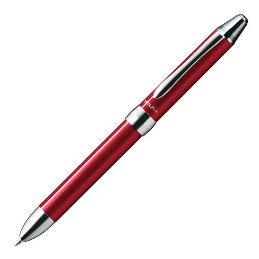なめらか油性ボールペンインキ「ビクーニャインキ」を搭載 ボール径0.7mm(細字)黒・赤のボールペンとシャープペンシル0.5を内蔵 回転繰り出し式(ロータリー式セレクト機構)を採用 手帳のペンホルダーにもスッキリ納まるスリム軸 商談中のメモ書きや書類へのサイン、手帳への書き込みなどに