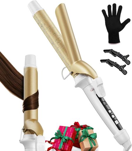 Rakuten - FINETOl コテ 32MM ヘアアイロン カールアイロン シルクプロコテ【プロ美容師監修・瞬間水分蒸発防止・マイナスイオン・海外対応】80°C〜210°C 14段階温度調節 19s急速加熱 温度記憶 360度回転…