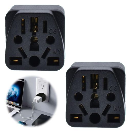 PAVIKEマルチ変換プラグa型2個セット海外変換プラグ電源変換プラグ10A250V/125V多国間変換プラグ高互換性小型携帯便利多国間転换用世界のコンセントを日本仕様に変換(ブラック)