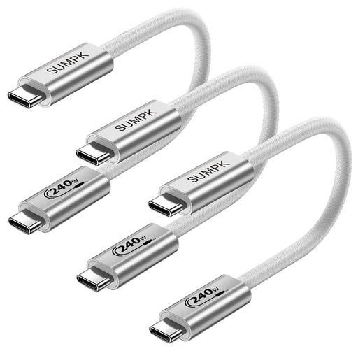 240W USB CからUSB Cケーブル30 cm、SUMPK 5A 短USBCケーブル急速充電線