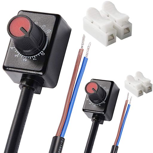 DAOKAI2個LED調光器DC0/1-10VノブPWM調光ミニコントローラーロータリースイッチ圧着端子付き調光LEDド..