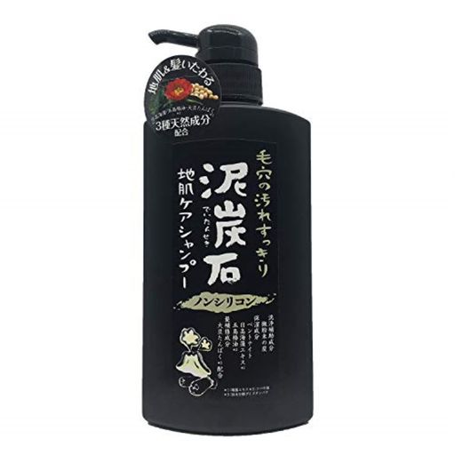 【泥と炭の吸着パワー】ペリカン石鹸 泥炭石 地肌ケアシャンプー 500ml 地肌クレンジング 炭吸着 ベタつきオフ ノンシリコン