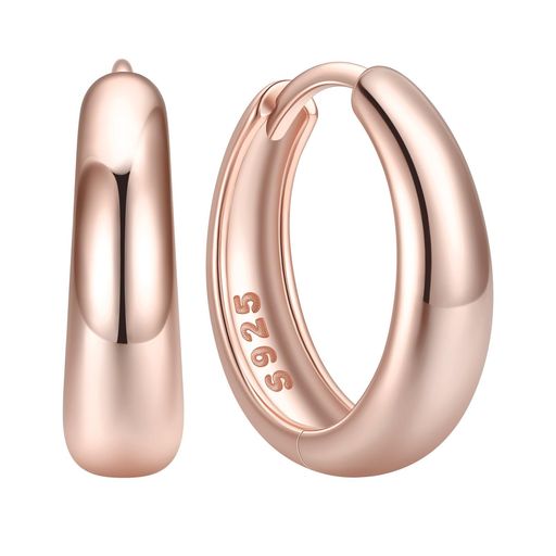 [ChicSilver] フープピアス レディース ピンクゴールド ドロップ リングピアス し...