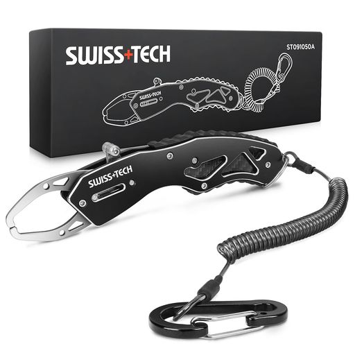 乐天商城 - SWISS+TECHフィッシュグリップフィッシュキャッチャー魚掴み器アルミ製釣り道具魚つかみ耐荷重18kg軽量コンパクト海釣り池釣りバス釣り沖釣り船釣りランガンサビキ釣り穴釣り