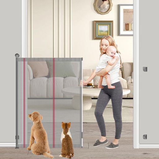 Seogvaベビーゲートロール高さ145cm最大取付幅200cm階段上バリアフリー段差なしロングゲートロール式ハイタイプゲートロールタイプゲートロール式ゲートペットゲート安全ゲート赤ちゃん…