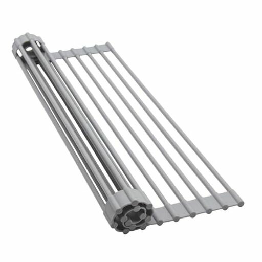 HEDONLEE水切りラックシンク上折りたたみシリコン43*33cm折り畳み水切り食器水切り食器置きコンパクト省スペース錆びない抗菌(グレー)