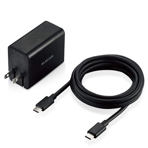 USB Power Deliveryに対応し、対応するノートPCやスマートフォン、タブレットなどを超高速充電できるGaN(窒化ガリウム)を採用した小型で軽量、かつ高出力なUSB AC充電器です。 GaN(窒化ガリウム)とは従来のシリコンと比べると発熱を抑える事が出来る材料で、製品の小型化及び軽量化が可能となりました。 USB Power Deliveryとは、アダプタと接続機器間で情報をやり取りすることで、その機器間における適した電力を選択し、高速充電を実現するUSB規格です。100W(※)という高電力に対応するため、さまざまな機器での利用が広がっています。※本製品のUSB Power Delivery出力は65Wです。 小型・軽量なので外出や出張などの際の持ち運びに便利です。 USBコンプライアンステストに合格した信頼性の高い製品である証の、USB-IFのUSB Power Delivery規格正規認証品です。