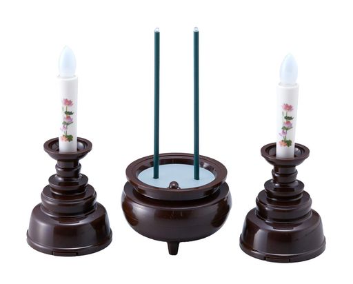 旭電機化成(AsahiDenkiKasei)ブラウン安心の絵ろうそく・お線香セット日本製AGI-104