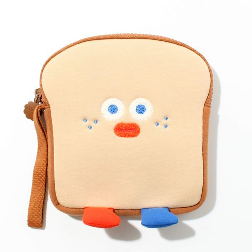 かわいい食パンキャラクター小物ポーチカジュアルバッグハンドストラップ付小さいトラベルポーチマルチポーチメイクポーチBrunchBrother-RunToastPouch(Toast)