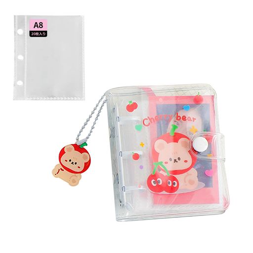 REYLNXRキーホルダー・20枚インナーページ付きシール手帳シール帳A8透明バインダー女の子DIY整理習慣も..