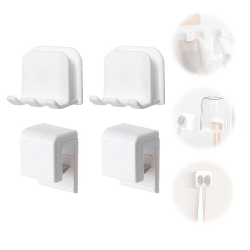 【2つの歯ブラシブラシホルダ&amp;2つの歯磨粉クリナップ】:この歯ブラシ収納棚には2つの歯磨きバインダーと2つの歯ブラシホルダーが含まれており、洗面台の両側、鏡のそばなど、浴室の異なるエリアにそれぞれ取り付けられ、歯ブラシ、歯磨き粉、洗顔料などのさまざまな用品の分区収納を実現します。十分な数があり、家庭の浴室をカバーするさまざまな小物の保管ニーズがあり、収納スペースの不足による物品の乱雑を回避し、浴室環境をより整然とさせることができる。 【丈夫で耐久性があり、浴室の湿気環境に適応する】:湿気に強い良質な材料を選択して製作し、貼り付け部分は防水性が強く、浴室の湿気環境の中でも安定を維持でき、脱落しにくい。支柱の構造はしっかりしており、材質は丈夫で耐久性があり、日常用品の重量に耐えられ、長期使用で変形しにくく、収納機能の安定的な発揮を確保することができる。 【壁掛け式強力貼り付け、取り付けが便利で穴を開けない】:壁掛け式設計を採用し、強力貼り付けゴムを組み合わせ、穴を開ける必要がなく、タイル、ガラスなどの滑らかな表面にしっかりと取り付けることができる。