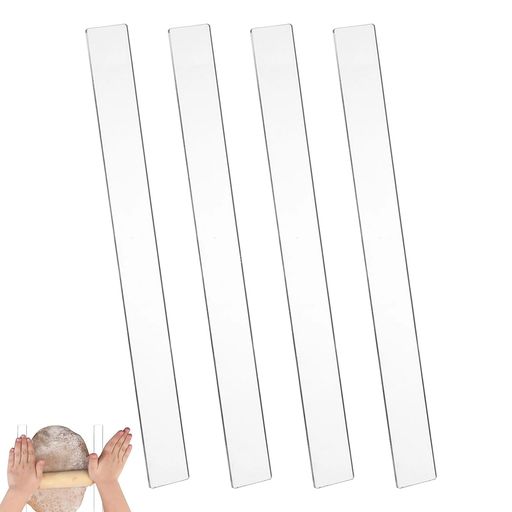 アクリルルーラー ルーラー 製菓 クッキー ルーラー 2mm/3mm 4個セット 透明 耐熱 粘土深さガイド 多機能 粘土/パン/お菓子作り 厚さ定規用 パン作り道具 陶器ツール 粘土ルーラー アクリル…