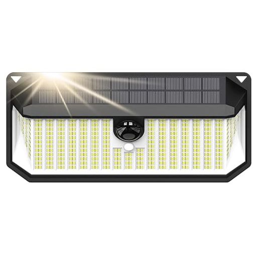 屋外での使用のみ。 💡【466個ライト&amp;4000LM高輝度】屋外用ガーデンライトは、466個のLEDビーズと革新的な反射光構造設計を誇り、光の損失を最小限に抑え、より明るい照明を提供します。ランプビーズが少なく、片面照明のみの市場の他の製品と比較して、3面照明を備えた当社の466個のLEDソーラーモーションライトは、ソーラーライトは最高は4000LMと組み合わせて、より明るい光とより広い照明範囲を提供し、裏庭、ガレージ、玄関、階段などを完全に照らします。 🍃🌞【2800mAh大容量バッテリーも環境友好、O電気代】弊社の屋外用ソーラーセンサーライトは、🔋2800mAh大容量バッテリーを付き、普通のソーラーパネルより面積増えし、もっと良い材料を採用して、太陽光を電力に変換する際に驚異的な27%の変換効率を実現し、市場なソーラーライトより平均を7%上回ります。🧭1日充電後、夜間に10-12時間以上にわたり屋外空間を照らす省エネ設計で、電気代の削減に貢献します🍃。明るい屋外環境を維持しながら、高いコスト効率を実現します。