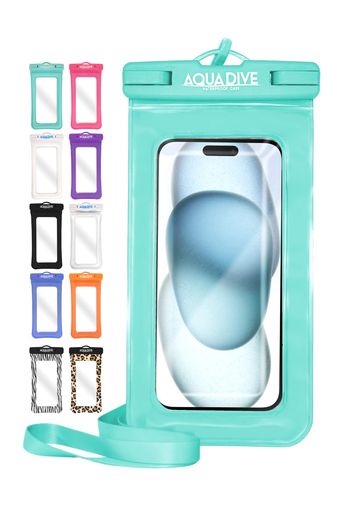 シズカウィル AQUADIVE アクアダイブ スマホ 防水ケース スマホケース スマホ保護 6.8インチ対応 水中 撮影 Face ID対応 エアなし 1個入り ミント