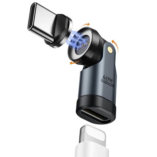 MoKo�ڥ饤�ȥ˥󥰤���TypeC�Ѵ��ѥ����ץ��ۥޥ��ͥåȼ�60W��®����180��+360���ž��ǽ480Mbps�ǡ���ž��L��USB-C�Ѵ������ץ���������TypeC�����饤�ȥ˥󥰥᥹