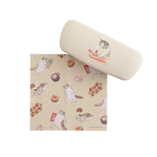 Overglad 三毛猫モブは猫缶を稼ぎたい Mobu’s Diary メガネケース & クロスセット Cake MBB-047