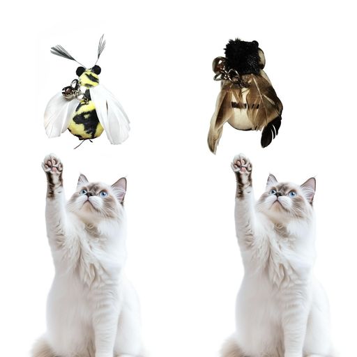 3ofNi猫おもちゃ虫猫じゃらし(夏虫シリーズ)交換用6点セットBee*3&cicada*3YJE-XC001-2(Bee*3&Cicada*3)
