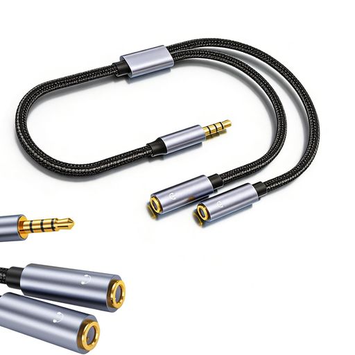 【FineGood】対応3.5mmオーディオ分配ケーブル4極35cmステレオジャックHi-Fi再生ス...