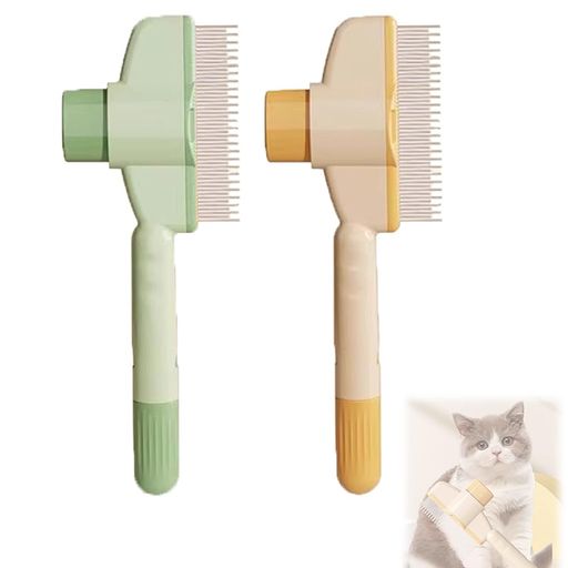 Care Supplies - YONTTQNN猫ブラシ2本セット(黄色+緑)猫用ブラシ犬用ブラシ兼用便利な抜け毛取りお手入れ簡単短毛・長毛対応猫ブラシ