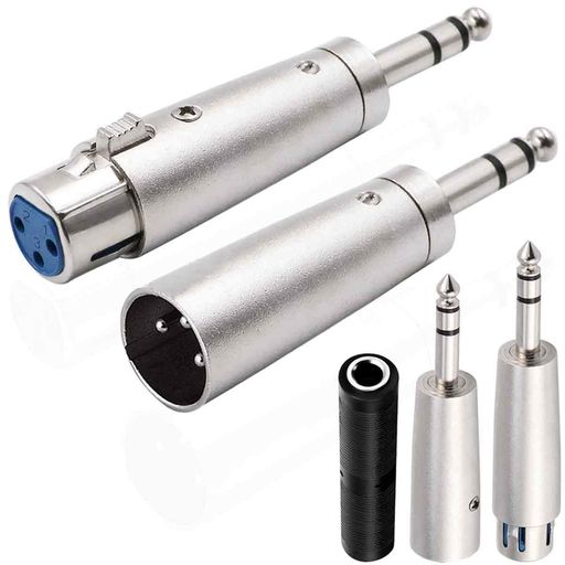 Xiatiaosann XLRから6.35mm 1/4 TRSアダプター、2個の3ピンXLRメスジャックから6.35mmオスステレオバランスオーディオコネクター、2個のXLRオスから6.35mmオスプラグアダプター