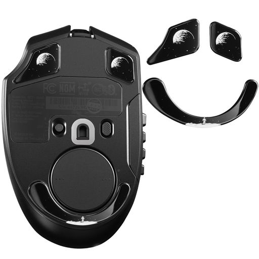 IMMOENUCマウスソールはRazerNagaV2Proに適合しますマウスフィートマウスのガラスフットパッド2.5D円形デザイン薄型耐久性低摩擦ゲーミングマウスアクセサリー(地球パターン)