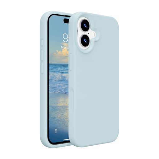 樂天商城 - EUMADOVE対応iPhone17ケース耐衝撃滑り止め軽量頑丈シリコンケース薄型人気上品指紋防止耐摩擦スマホケース(アジュールiPhone17)