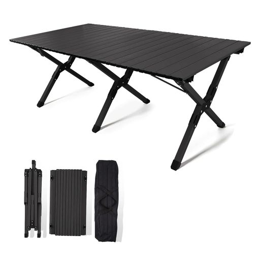 HEEOREV キャンプ テーブル アウトドア 折りたたみ テーブル ロールテーブル X型脚【 耐荷重:60kg 】自動運転ツアー ピクニック 高耐久 組立簡単 軽量 持ち運び便利 防災 アウトドア キャンプ…
