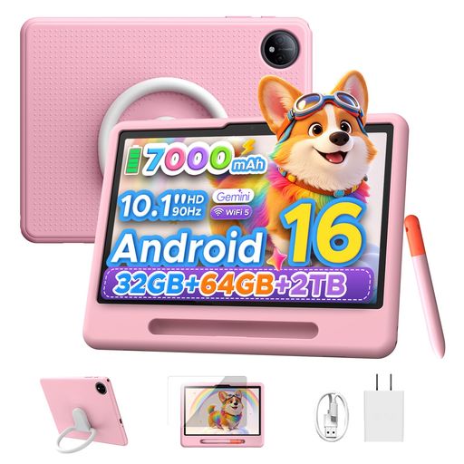 ⭐【10.1インチIPS・90Hz・目に優しい設計】P10 キッズ android タブレット は、10.1インチIPSと90Hzリフレッシュレートで滑らかで見やすい映像を実現。Widevine L1対応で教育動画・アニメも高画質。さらにブルーライトカットフィルム付きで長時間の目の負担を軽減。「子供の目に優しい タブレット 10インチ」をお探しの方に最適です。 ⭐【32GBメモリ・64GBストレージ・高性能CPU】この キッズ タブレット は、6GB RAM+最大26GB拡張で合計32GB相当のメモリを実現し、アプリ切り替えや学習アプリもスムーズ。Unisoc T310(最大2.0GHz)で動画・ゲーム・教育アプリも快適。64GB+最大2TB拡張で絵本・動画・アプリもたっぷり保存。「動作の遅さが不安な方」におすすめの android タブレット です。 ⭐【Android 16 キッズタブレット・Gemini AI・学習サポート】P10 キッズ タブレット 10インチ は、最新のandroid16タブレットとして安全性と操作性を強化。