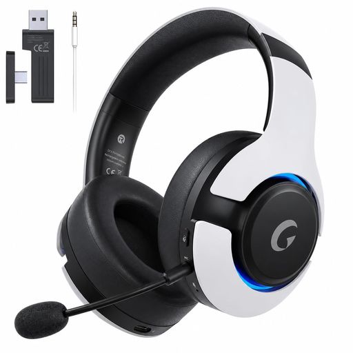 ゲーミングヘッドセット ps5 ヘッドセット 2.4G USB/Type-cアダプター/Bluetooth 5.3有線/無線 4WAY接続ヘッドホン 着脱式ノイズキャンセリングマイク付き 低遅延ゲームヘッドセット 45時間バッテ…