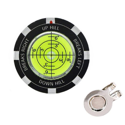 LOYELEYゴルフマーカーパター練習用パター練習ボール傾斜ゴルフマーカー愛好家平器付きボールマーカー傾斜水平器水準器プレゼントギフト父の日(グリーン+ハットクリップ付)