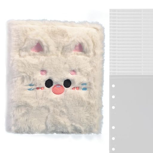 シール帳A6リフィルx20枚下敷きx2枚バインダー女の子可愛い6穴推し活グッズ動物デザイン(シール帳猫a6)