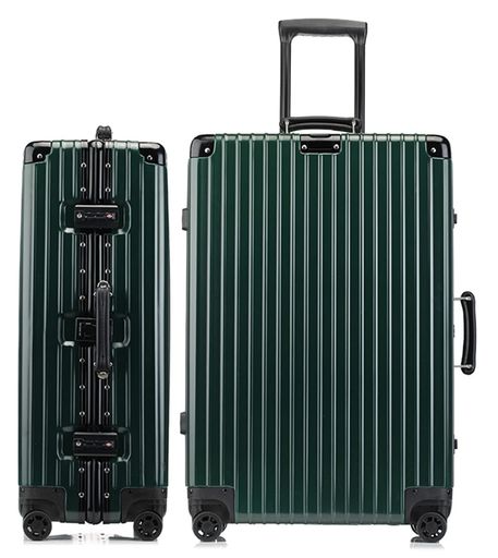 [lanbao]スーツケース機内持ち込みアルミフレームキャリーケースタイプ耐衝撃ストッパー付き大容量360度回転キャスターキャリーバッグUSBポートTSAロック搭載カップホルダー付き隠しフッ…