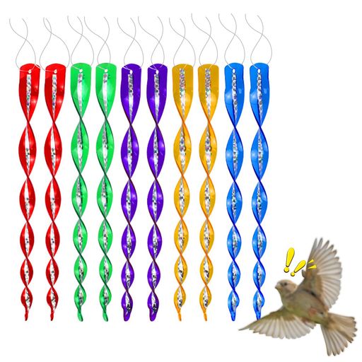 ADOFUN鳥よけ棒鳥よけ鳥よけグッズ鳥避け棒鳥を傷つけない鳥よけグッズからす撃退鳩鳥対策グッズ駆除カラスカラス対策鳥害対策駆除防鳥太陽光反射棒農作物被害対策吊り下げ式スパイラ…