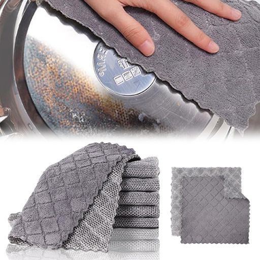 キッチンクロス5枚組カットエッジ複合タオルふきんリバーシブル20x20cmキッチンクロス片面はスチールワイヤーもう片面はファイバーですクリーニングクロス両面使用リバーシブルクロス…