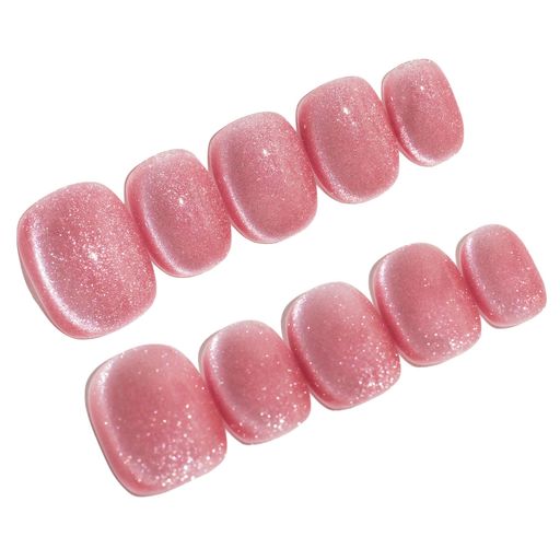 樂天商城 - Sun&BeamNails手作りネイルチップショート短めラウンド無地撫子色赤紫キャットアイマグネット人気おしゃれ可愛い付け爪10枚入(#98L)