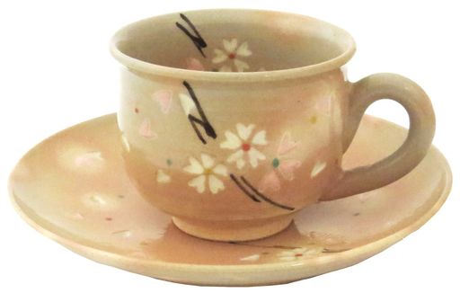 京焼清水焼関窯コーヒーカップ粉引桜...