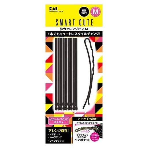 貝印 スマートキュート(SmartCute) 強力アレンジピンM (黒) HC3324