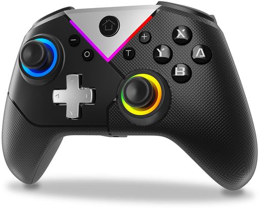 Switchコントローラー連射ホールドSwitch1/2代对応スイッチプロコンマクロ機能TURBO自動連射機能6軸ジャイロセンサー搭載4階段HD振動背面ボタン付き11色RGBライトゼロ遅延無線接続1000mAh大容量