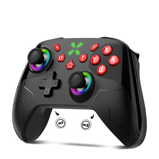 Switch2コントローラー【2026年金賞Switch1/2代対応】Onefunスイッチコントローラー9色RGBライト大容量1000mAhBluetooth無線接続背面ボタン付きマクロ機能Turbo自動連射機能4階段HD振動