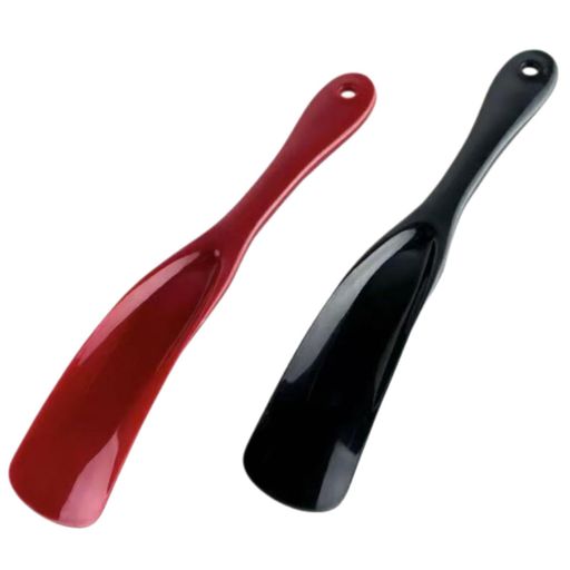 [Frenflu]靴べら2個セットシューホーン携帯コンパクト軽量プラスチック製赤黒穴あき吊り下げ可能すべり..