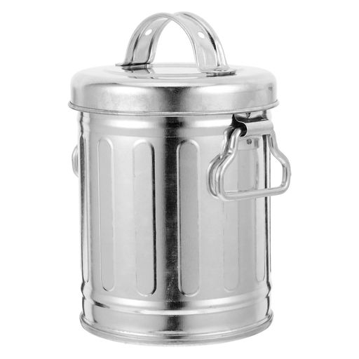 FUTUREORYY風バケツ型蓋付き灰皿大容量錆びにくいメッキアイアン製デスク用スモークレス灰皿卓上ゴミ箱としても使用可能寝室やオフィスのインテリアに