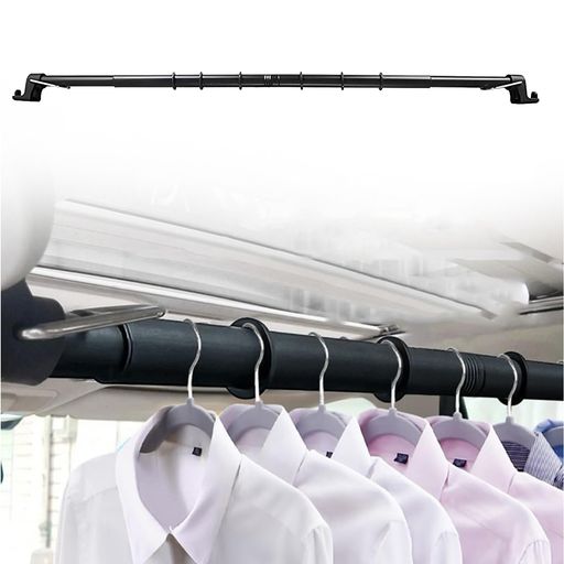車用ハンガーバーインテリアバーマルチグリップバーステンレス製耐久性防錆伸縮式長さ調整可能76cm~159cm耐荷重22kg滑り止め安定工具不要取付簡単天井ルーフハンガーポール収納グッズカ…